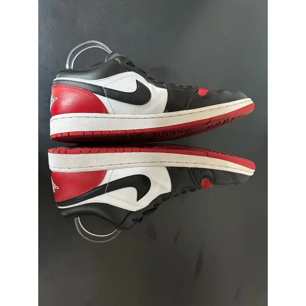 Nike Air Jordan 1 Low Red Bred Toe 2.0 Sneaker Shoe Men 10 Fashion Streetwear